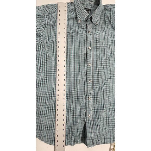 Van Heusen Shirt Men XL Blue Green Checkered Button Up Long Sleeve Cotton Blend - Picture 6 of 8